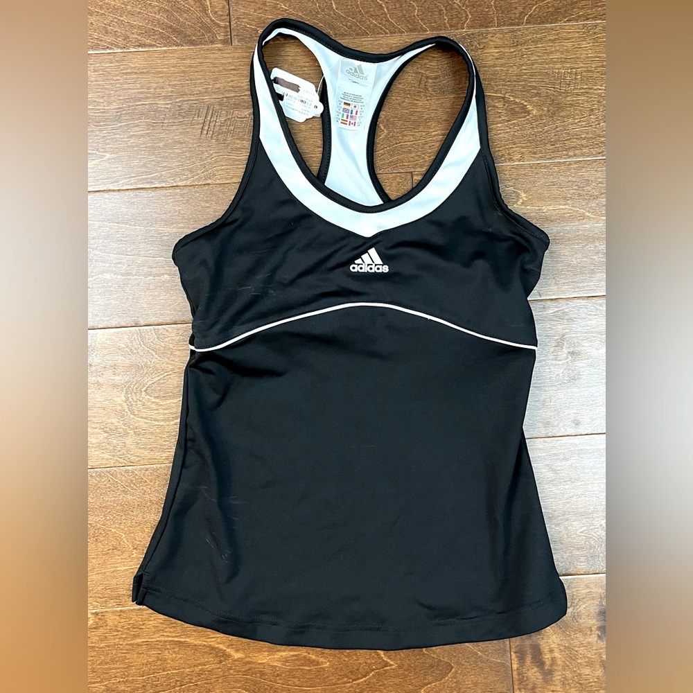 Adidas adiMotiva ClimaLite Black and White Athletic Tank, Women’s Size S